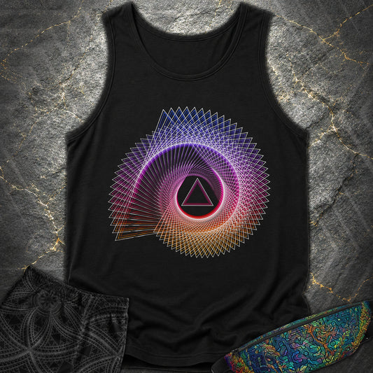 Spiralling Gradient Triangle - Spiralling Gradient Triangle Comfort Tank Top - Black