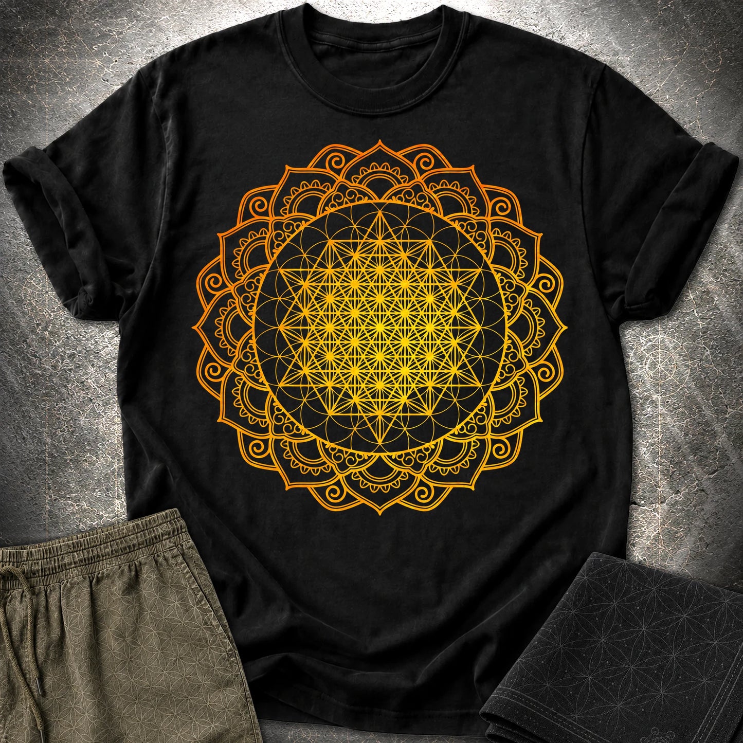 Tetrahedron Mandala T-Shirt - Tetrahedron Mandala T-Shirt - Black