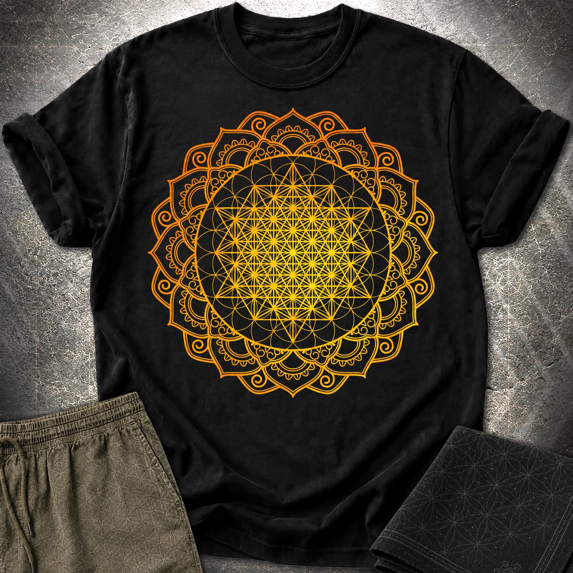 Tetrahedron Mandala T-Shirt - Tetrahedron Mandala T-Shirt - Black
