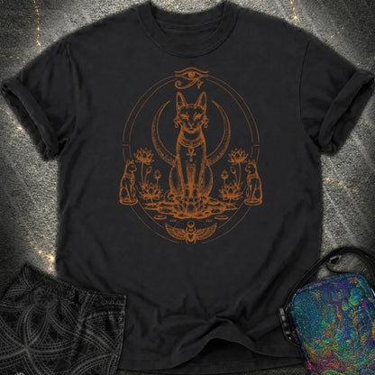 Sacred Cat Among Lotus Blooms - Sacred Cat Among Lotus Blooms Comfort T-Shirt - Black