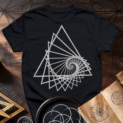 Spiralling Triangle Geometric T-Shirt