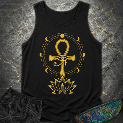 Eye of Life Above Lotus - Eye of Life Above Lotus Comfort Tank Top - Black