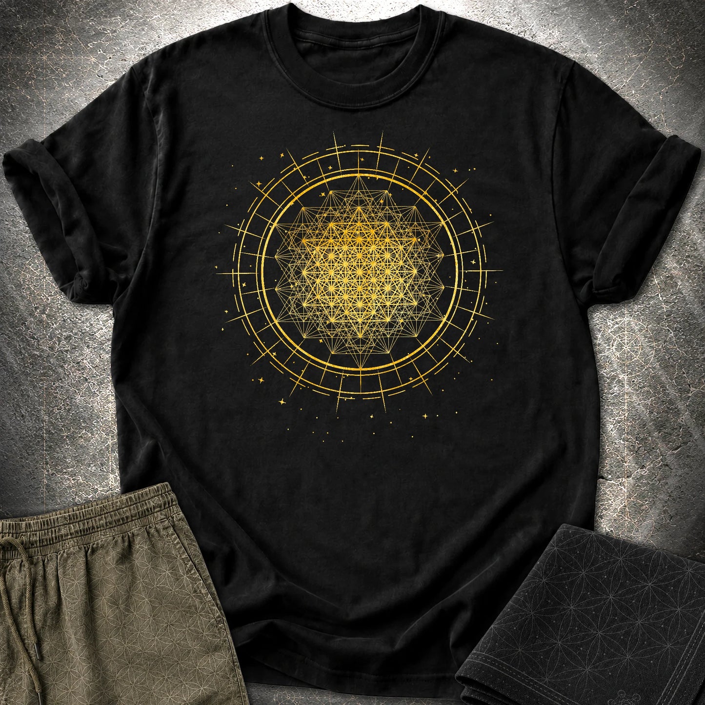 Radiating 64 Tetrahedron T-Shirt - Radiating 64 Tetrahedron T-Shirt - Black