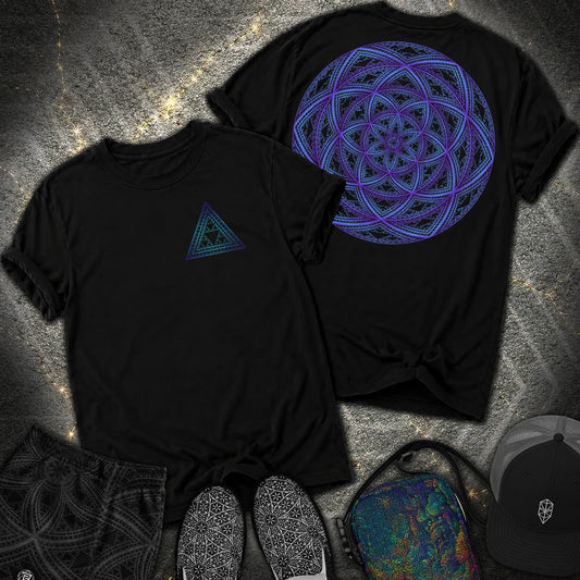 Sierpinski Seed Of Life 2 Sided Comfort T-Shirt - Sierpinski Seed Of Life 2 Sided Comfort T-Shirt - Black