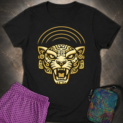 Mayan Jaguar - Mayan Jaguar Womens T-Shirt - Black