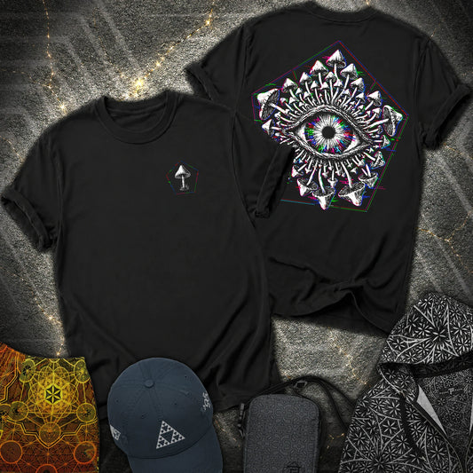 Third Eye Mushroom Front Back 2 Sided T-Shirt - Third Eye Mushroom Front Back 2 Sided T-Shirt - Black