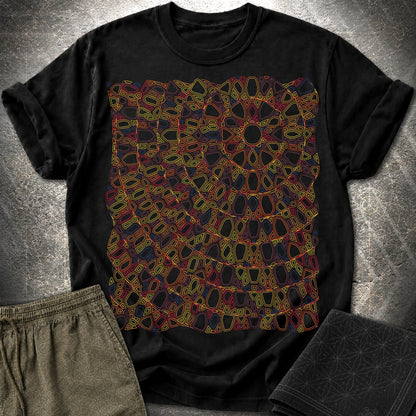 Psychedelic Sun Boho Hippie Mosaic Art T-Shirt - Psychedelic Sun Boho Hippie Mosaic Art T-Shirt - Black