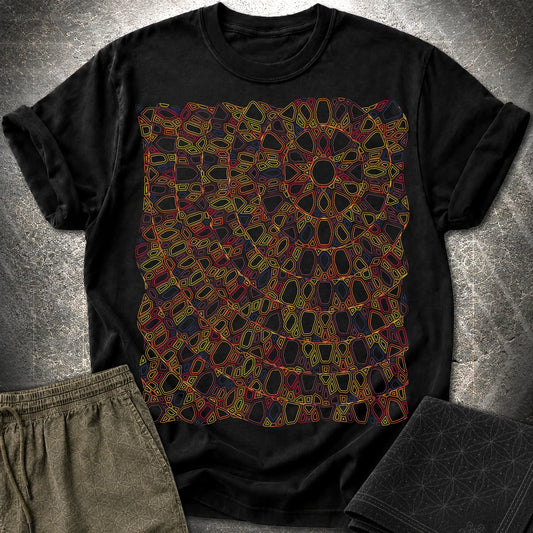 Psychedelic Sun Boho Hippie Mosaic Art T-Shirt - Psychedelic Sun Boho Hippie Mosaic Art T-Shirt - Black