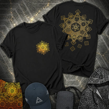 Metatron Platonic Solids 2 Sided T-Shirt - Metatron Platonic Solids 2 Sided T-Shirt - Black
