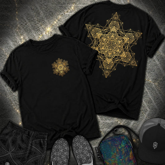 Metatron Fractal Star 2 Sided Comfort T-shirt - Metatron Fractal Star 2 Sided Comfort T-shirt - Black
