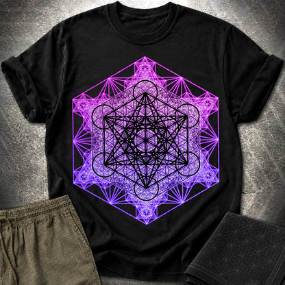 Metatron's Tesseract T-Shirt - Metatron's Tesseract T-Shirt - Black