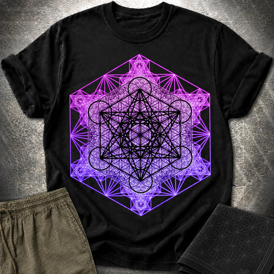 Metatron's Tesseract T-Shirt - Metatron's Tesseract T-Shirt - Black