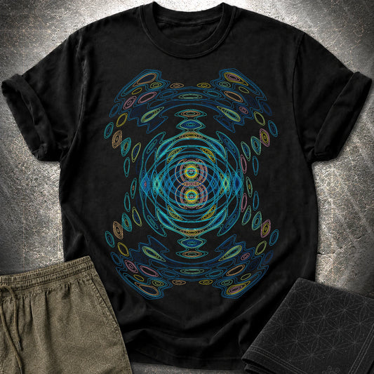 Cymatics Shirt - Sound Wave Frequency Pattern Optical Art T-Shirt - Cymatics Shirt - Sound Wave Frequency Pattern Optical Art T-Shirt - Black