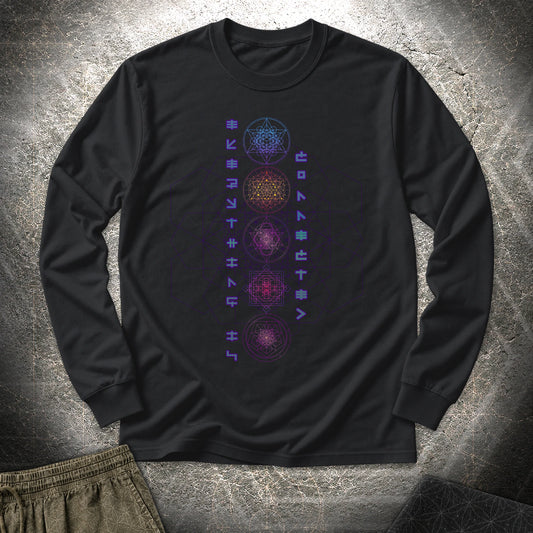 Everything Is Connected Sacred Geometry Long Sleeve Shirt - Everything Is Connected Sacred Geometry Long Sleeve Shirt - Black