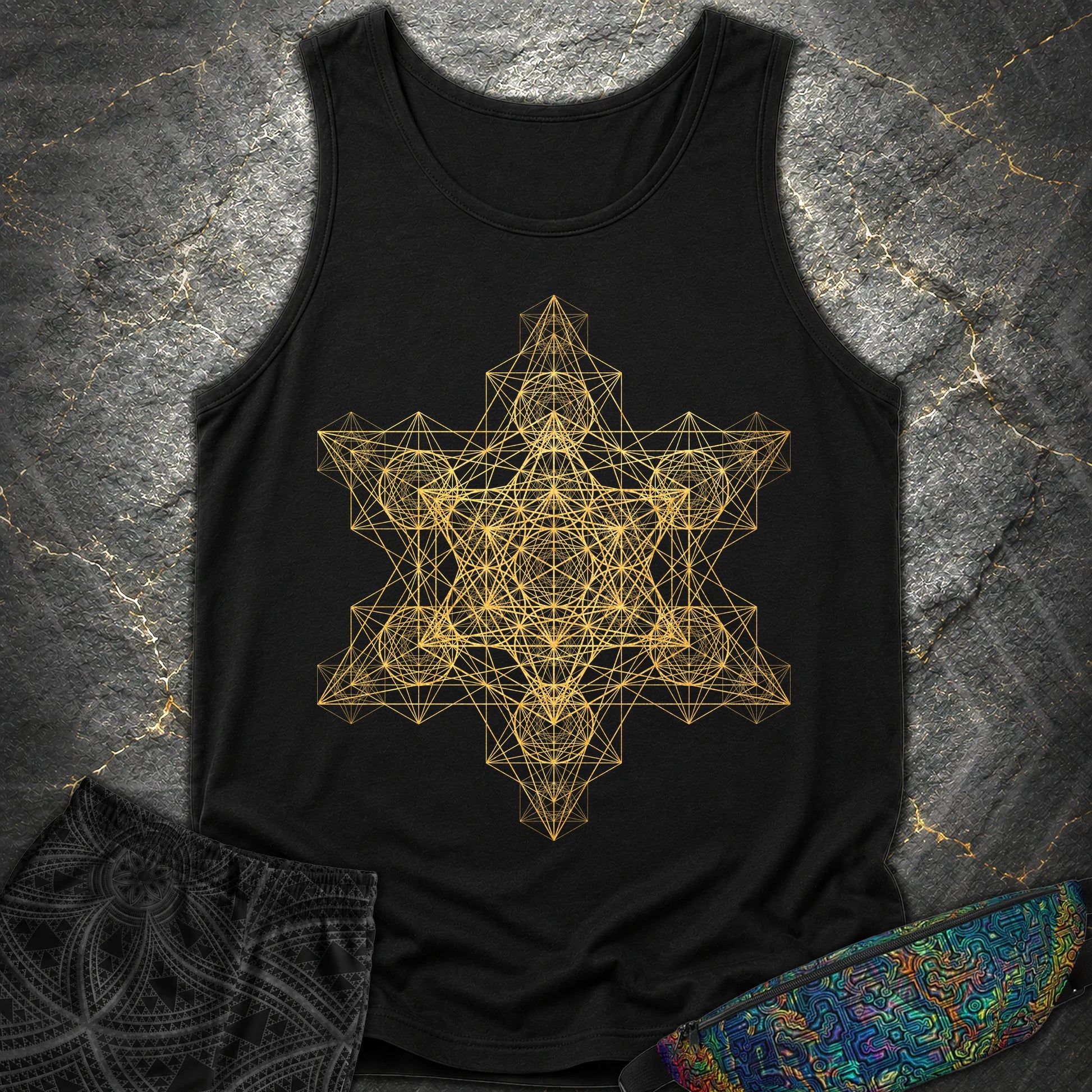 Metatron Fractal Star Tank Top - Metatron Fractal Star Tank Top - Black