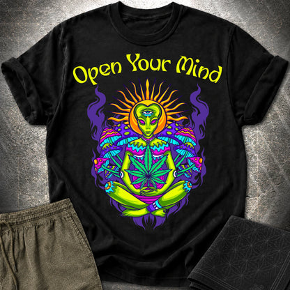 Open Your Mind Alien T-Shirt - Open Your Mind Alien T-Shirt - Black