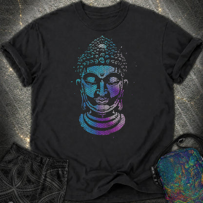 Buddha Flower Of Life Pattern Comfort T-Shirt - Buddha Flower Of Life Pattern Comfort T-Shirt - Black