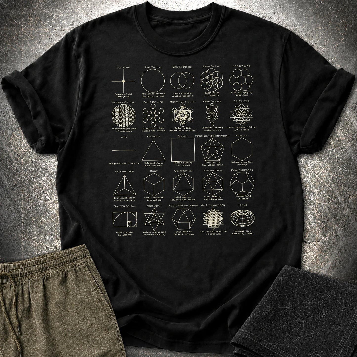 Sacred Geometry Figures T-Shirt - Sacred Geometry Figures T-Shirt - Black