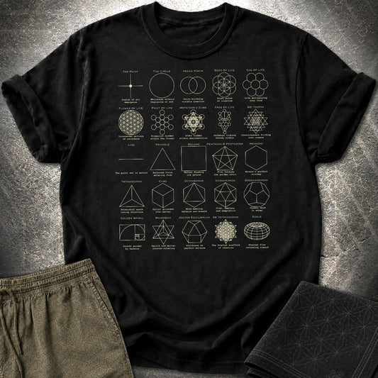 Sacred Geometry Figures T-Shirt - Sacred Geometry Figures T-Shirt - Black