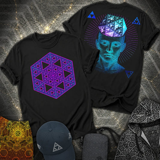 The Mathematitian Sierpinski Star 2 Sided T-Shirt - The Mathematitian Sierpinski Star 2 Sided T-Shirt - Black