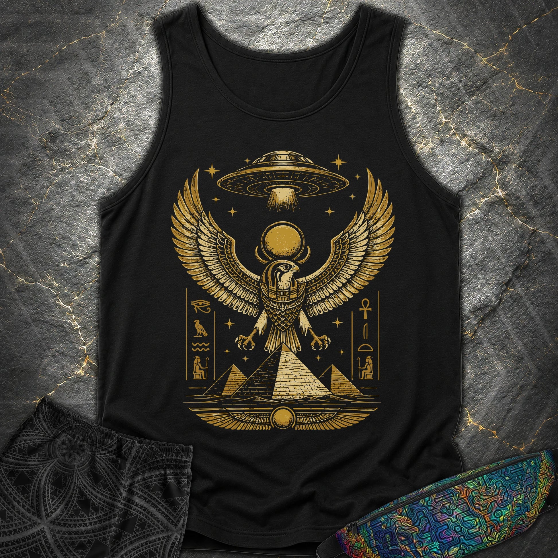 Falcon Guardian Beneath the Starship - Falcon Guardian Beneath the Starship Comfort Tank Top - Black