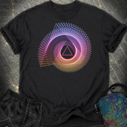 Spiralling Gradient Triangle Comfort T-Shirt - Spiralling Gradient Triangle Comfort T-Shirt - Black