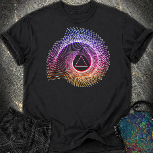 Spiralling Gradient Triangle Comfort T-Shirt - Spiralling Gradient Triangle Comfort T-Shirt - Black