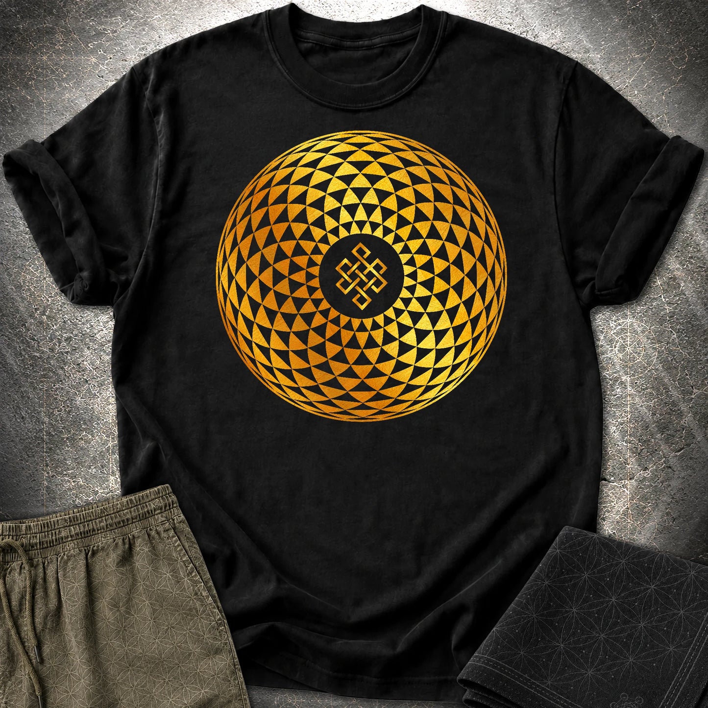 Gold Endless Knot T-Shirt - Gold Endless Knot T-Shirt - Black
