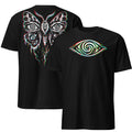 Hypnotic Eye Moth Shirt, Front and Back Psychedelic Glitch Tee, Surreal Occult Festival T-Shirt