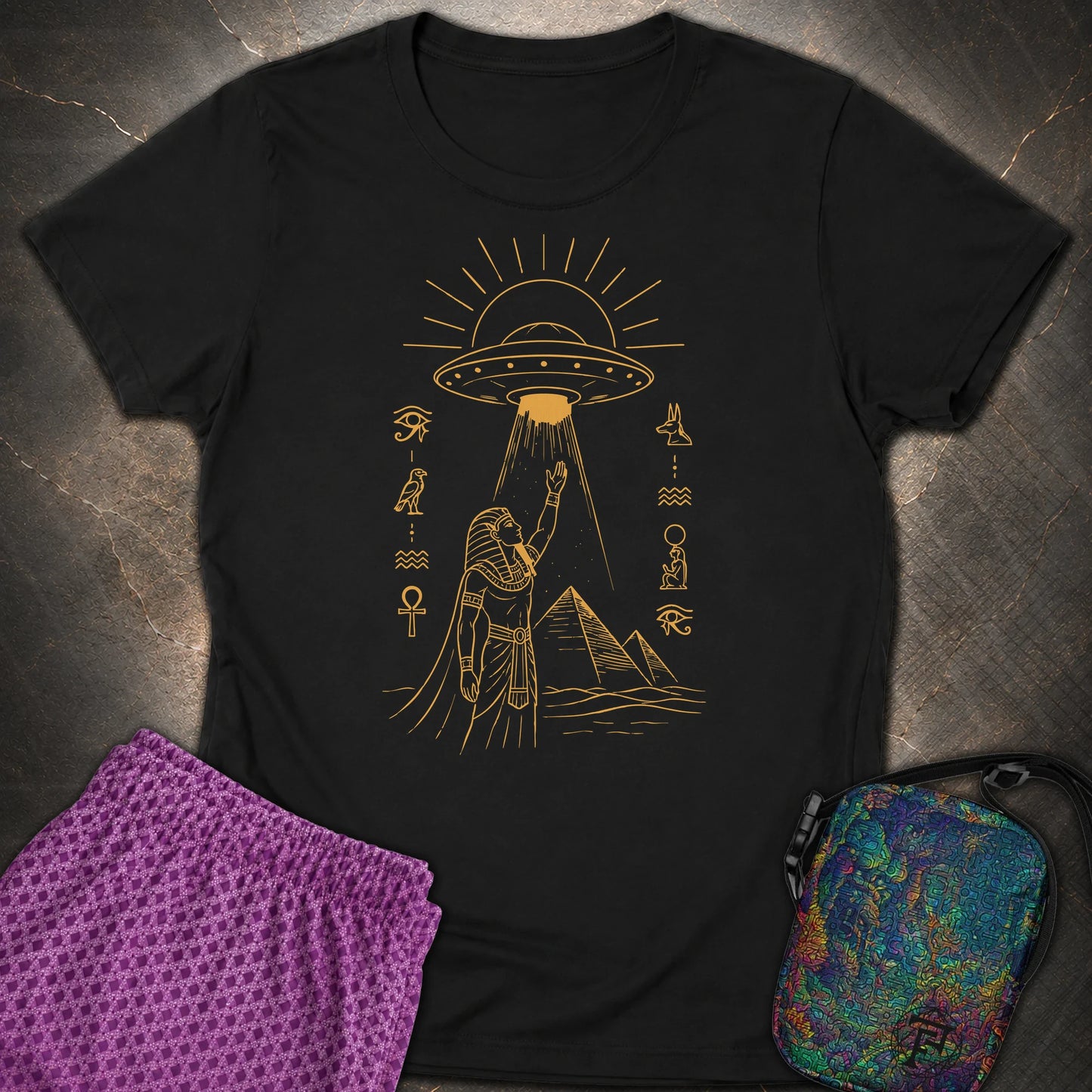 Pharaoh Reaching for the Sky Vessel - Pharaoh Reaching for the Sky Vessel Womens T-Shirt - Black
