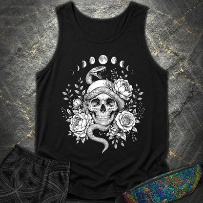 Skull Snake Moon Phases - Skull Snake Moon Phases Comfort Tank Top - Black