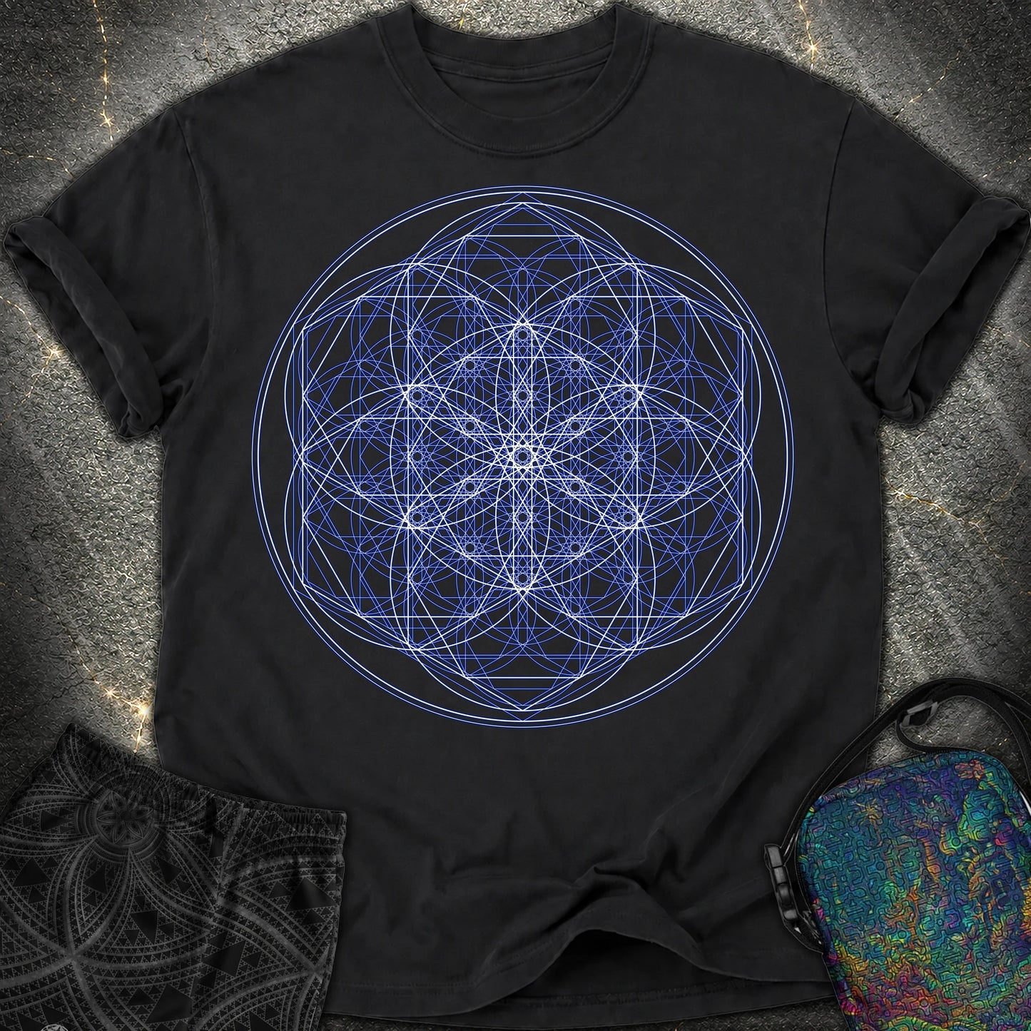Sacred Flower Grids - Sacred Flower Grids Comfort T-Shirt - Black