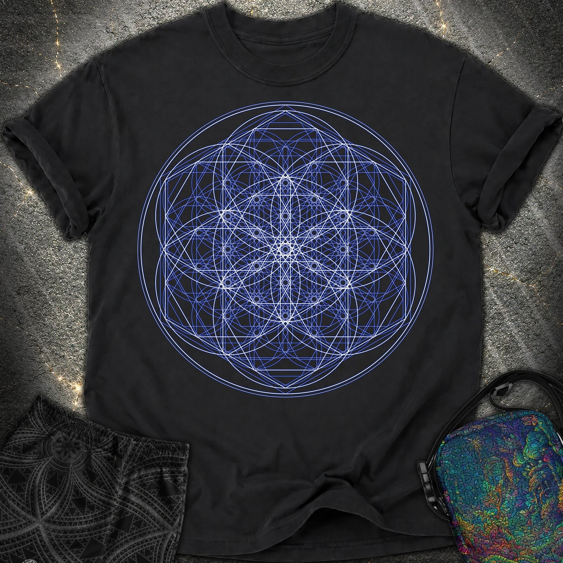 Sacred Flower Grids - Sacred Flower Grids Comfort T-Shirt - Black