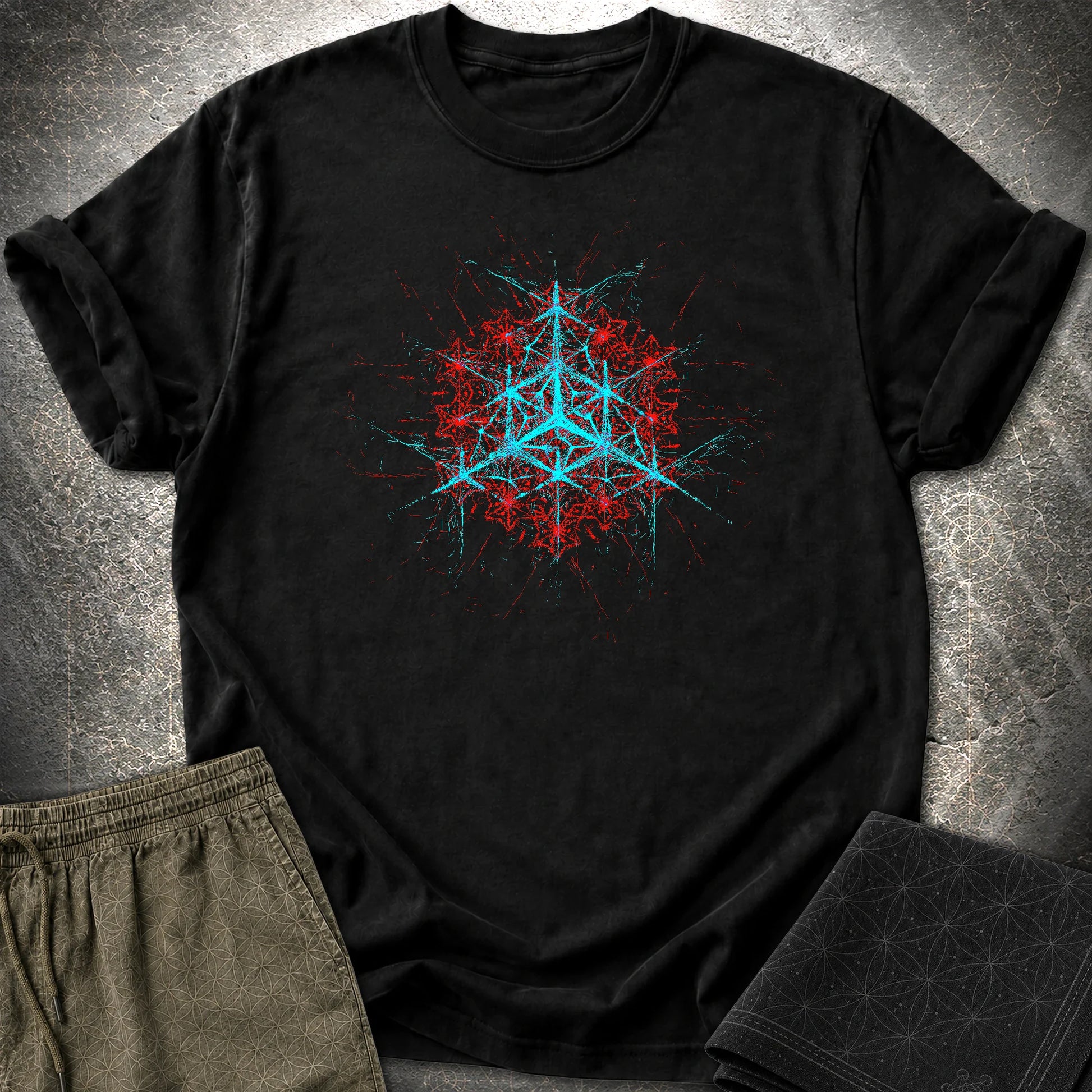 Geometric Glitch T-Shirt - Geometric Glitch T-Shirt - Black