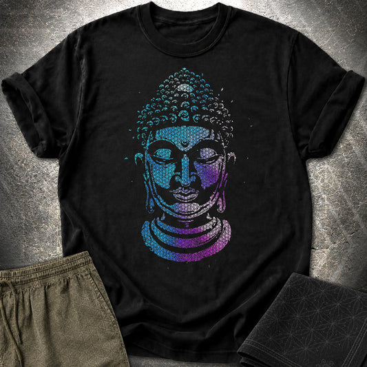 Buddha Flower Of Life Pattern T-Shirt - Buddha Flower Of Life Pattern T-Shirt - Black