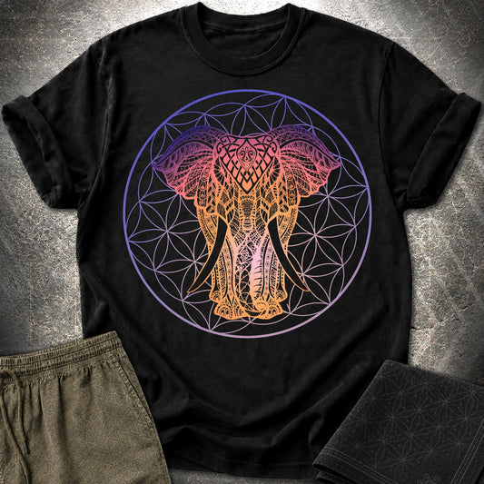 Ganesha Flower Of Life T-Shirt - Ganesha Flower Of Life T-Shirt - Black