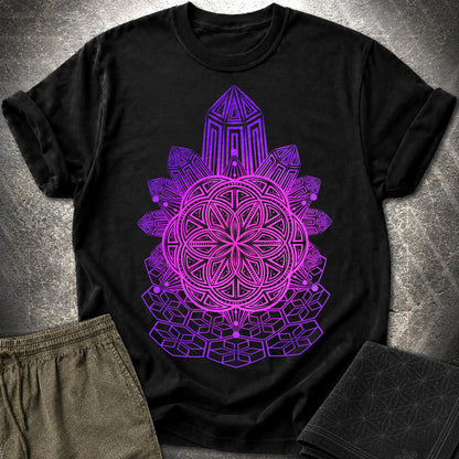 Crystal Seed Sacred Geometry T-Shirt - Crystal Seed Sacred Geometry T-Shirt - Black