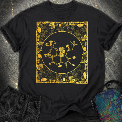 Psilocybin Molecule Mushroom Frame Comfort T-Shirt - Psilocybin Molecule Mushroom Frame Comfort T-Shirt - Black