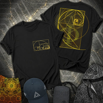 Golden Ratio Spirals 2 Sided T-Shirt - Golden Ratio Spirals 2 Sided T-Shirt - Black