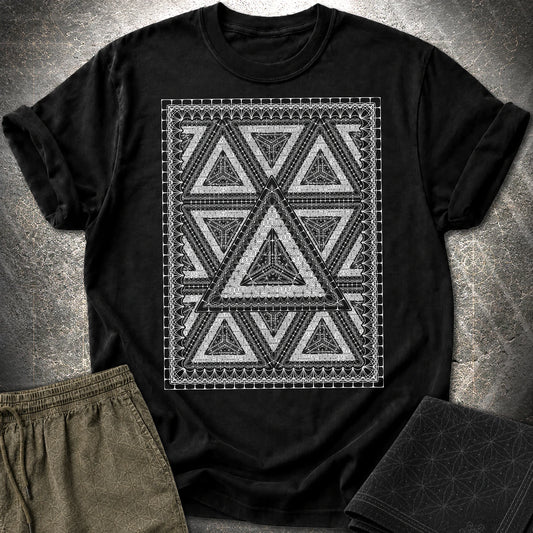 Framed Tetrahedron T-Shirt - Framed Tetrahedron T-Shirt - Black