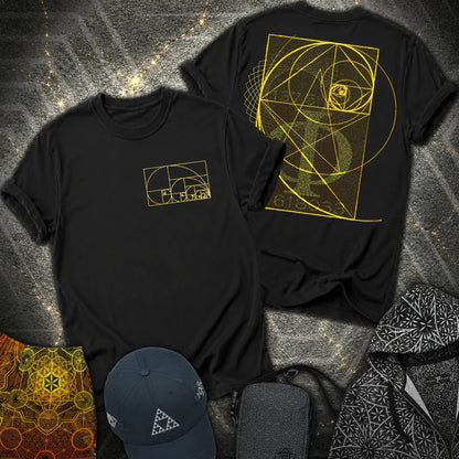 Golden Ratio Spirals 2 Sided T-Shirt - Golden Ratio Spirals 2 Sided T-Shirt - Black
