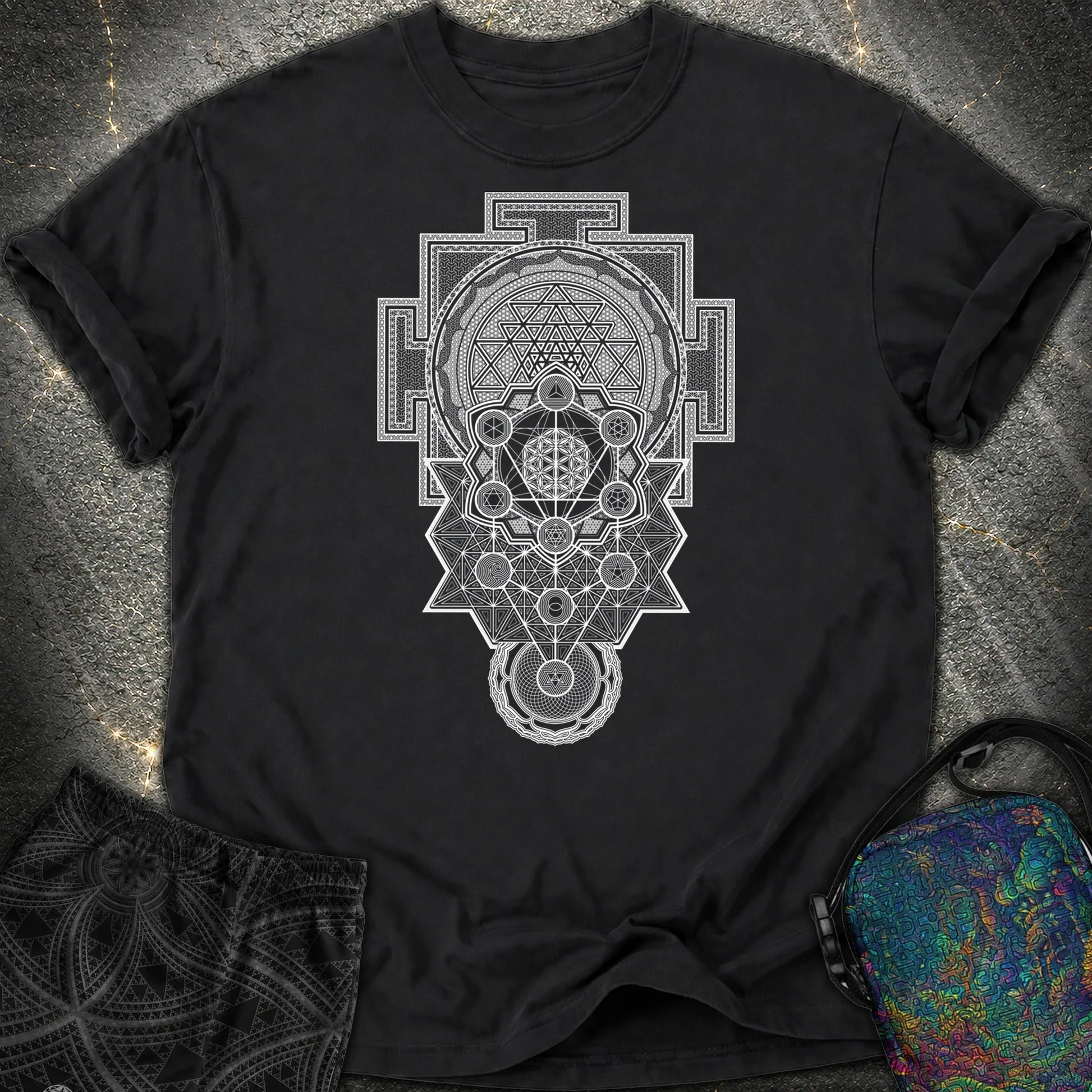 Sacred Geometry Encyclopedia Comfort T-Shirt - Sacred Geometry Encyclopedia Comfort T-Shirt - Black