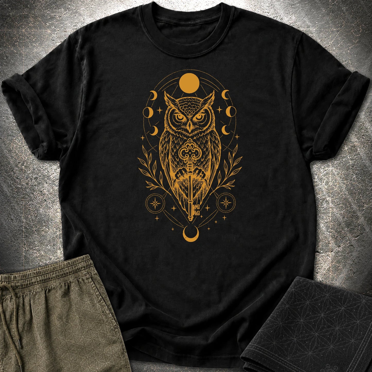 Owl Wisdom Key - Owl Wisdom Key T-Shirt - Black
