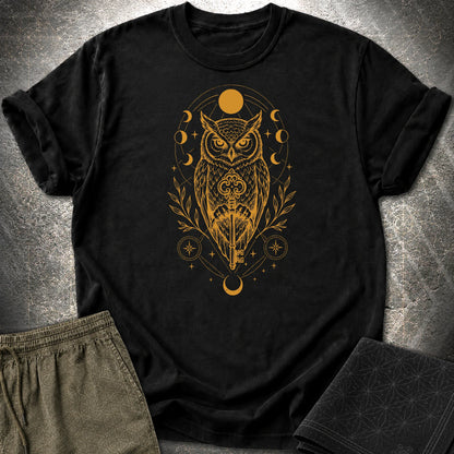 Owl Wisdom Key - Owl Wisdom Key T-Shirt - Black