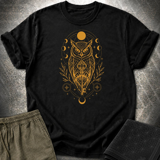 Owl Wisdom Key - Owl Wisdom Key T-Shirt - Black