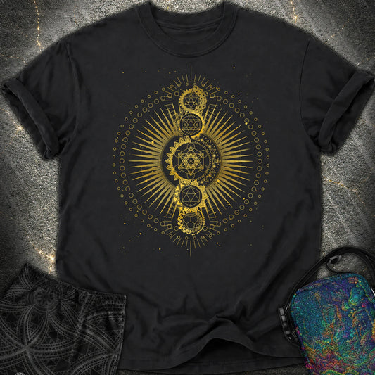 Sacred Geometry Radiating Mandala Comfort T-Shirt - Sacred Geometry Radiating Mandala Comfort T-Shirt - Black