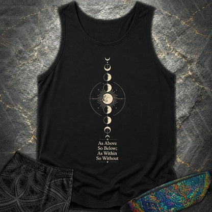 As Above So Below Moon - As Above So Below Moon Comfort Tank Top - Black