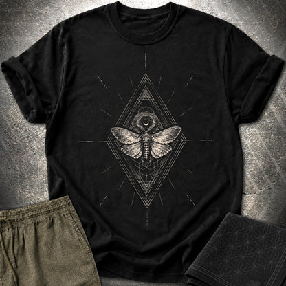 Third Eye Moth T-Shirt, Sacred Geometry Moth Shirt, Mystical Occult Graphic Tee - Third Eye Moth T-Shirt, Sacred Geometry Moth Shirt, Mystical Occult Graphic Tee - Black