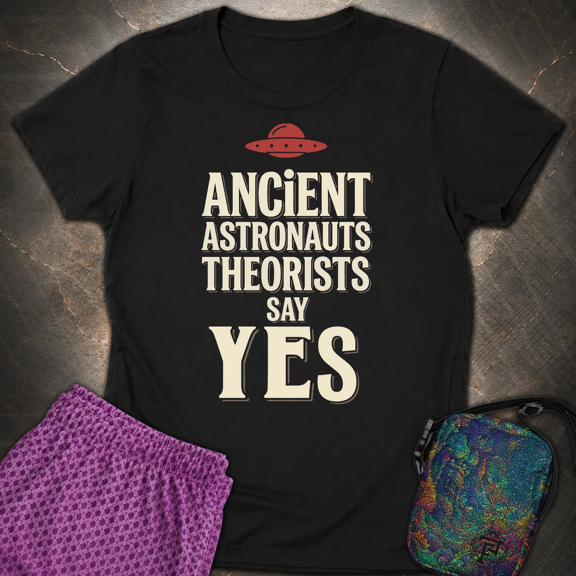 Ancient Astronaut Sey Yes 3 - Ancient Astronaut Sey Yes 3 Womens T-Shirt - Black
