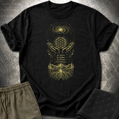 As Above So Below Flower Of Life T-Shirt - As Above So Below Flower Of Life T-Shirt - Black